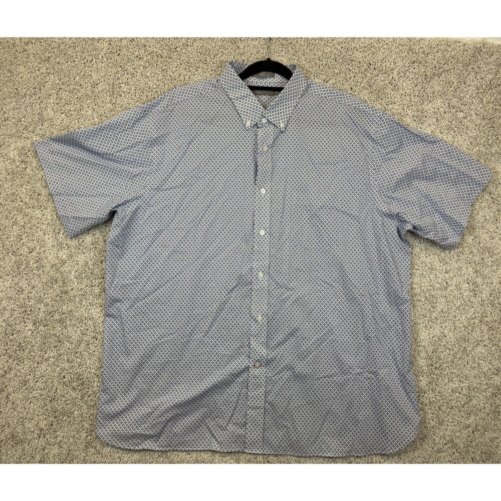 Daniel Cremieux Signature Men's XXL Blue Geometric Button Down Shirt Cotton NWT